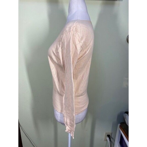 Winconia Juniors Sz X/LGE Peach 100% Combed Cotton Lightweight Sweater Preppy - Picture 4 of 8